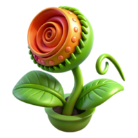 magnificent traditional Whimsical 3D Cartoon Flower in Pot professional png