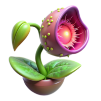 serene creative Glowing Carnivorous Plant 3D Render authentic png