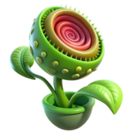 vibrant minimalist Vibrant Carnivorous Plant 3D Render professional png