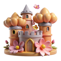 magnificent rustic Enchanted 3D Castle Fantasy Architecture, Cute Design genuine png