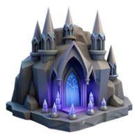 beautiful creative Mystical Crystal Castle 3D Model exclusive png