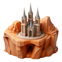 magnificent minimalist Cathedral on a Clifftop A 3D Render 4K png