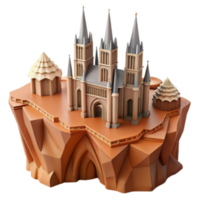magnificent modern Cathedral on a Clifftop Fantasy Architecture 4K png