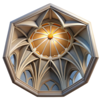 impressive minimalist Octagonal Dome Architectural Design with Ribbed Vaulting and Gothic Windows high resolution png