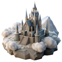wonderful creative Fairytale Castle on a Cloud Island authentic png
