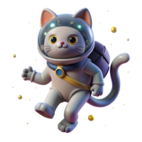 elegant creative Adorable Astronaut Cat in Space authentic png