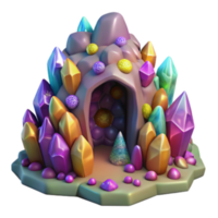 extraordinary traditional Enchanted Crystal Cave A 3D Render of Sparkling Gems genuine png