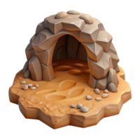vibrant abstract Desert Cave 3D Model Rocks, Sand, Shelter high resolution png
