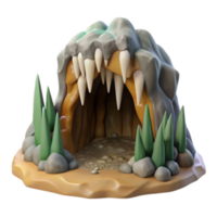 stunning abstract 3D Model Jagged-Tooth Cave Entrance 4K png