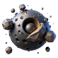 serene creative Abstract Sphere with Geometric Fragments detailed png