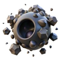wonderful minimalist Abstract 3D Sphere with Rocks Digital Art high quality png