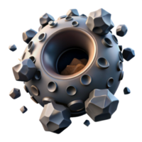 stunning classic 3D Render Asteroid Field with Cratered Sphere high quality png