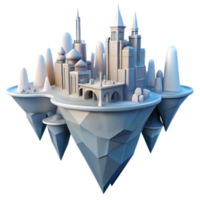 beautiful modern Floating City Architectural Wonders on a Crystal Island professional png