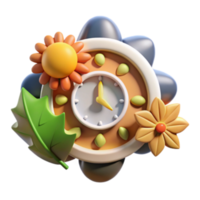 magnificent classic Floral Clock 3D Render of Time and Nature exclusive png
