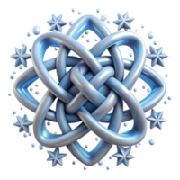serene rustic Abstract Knotwork Design 3D Intertwined Star Pattern premium png