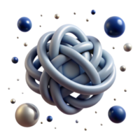 impressive rustic Abstract Knot 3D Render of Intertwined Tubes and Spheres high quality png