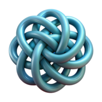 vibrant traditional Abstract Intertwined Knot 3D Model of Complex Geometry high resolution png