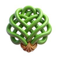 serene minimalist Intricate Green Knot Design 3D Render of Celtic Knotwork original png