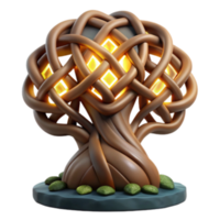 impressive artistic Illuminated Knotwork Tree 3D Render of Intricate Design 4K png