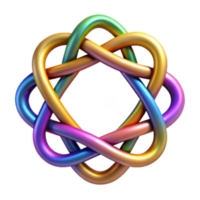magnificent minimalist Rainbow Knot Interwoven Design, 3D Abstract Art genuine png