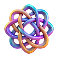 extraordinary modern Abstract Intertwined Knot Design 3D Colorful Pattern professional png