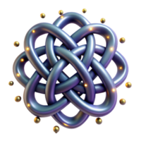 extraordinary minimalist Intricate Knot Design 3D Render of Abstract Interwoven Structure high quality png