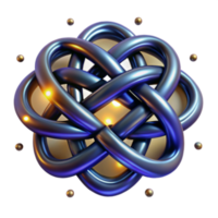 serene vintage Intricate Knot Design 3D Render of Intertwined Tubes and Glowing Lights high resolution png