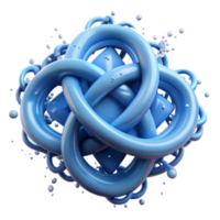 serene traditional Abstract Blue Knot 3D Render of Intertwined Forms high resolution png