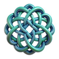 wonderful artistic Intricate 3D Knot Design Teal Intertwined Pattern high resolution png