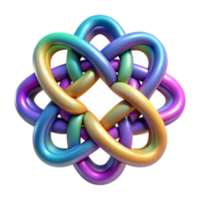 dramatic vintage Rainbow Knot 3D Intertwined Design detailed png