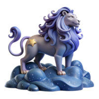 beautiful rustic Celestial Lion Figurine Fantasy Art Collectible professional png