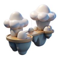impressive modern Cloud Island Fantasy 3D Render of Whimsical Floating World professional png