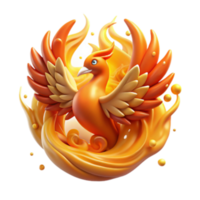beautiful classic Phoenix Firebird 3D Render of Mythical Creature high resolution png