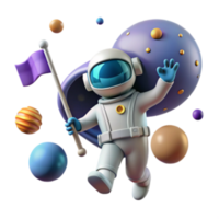 magnificent rustic Astronaut in Space 3D Render of Cosmic Adventure high resolution png