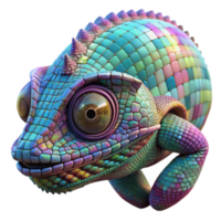 elegant minimalist Vibrant Chameleon Iridescent Scales, Colorful Reptile original png