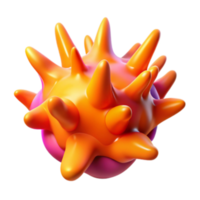magnificent rustic Abstract Spiky Orb 3D Render of Colorful Virus premium png