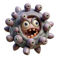 impressive abstract 3D Render of a Grotesque Virus with Many Eyes premium png