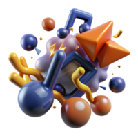 dramatic classic Abstract 3D Shapes Colorful, Playful, Dynamic Design high quality png