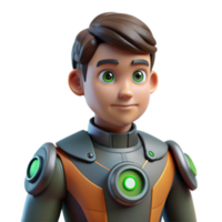 extraordinary classic 3D Render Boy in Futuristic Spacesuit premium png
