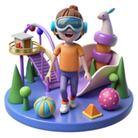 elegant modern Child in VR at Playground Immersive Play Experience genuine png