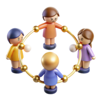 magnificent artistic Interconnected Characters A 3D Model of Group Dynamics authentic png
