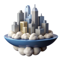 magnificent minimalist Floating City A 3D Model of Urban Development high resolution png
