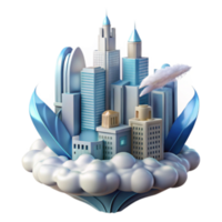 impressive artistic Cityscape on Clouds Urban Development, Sustainable City Design, Architectural Wonders authentic png