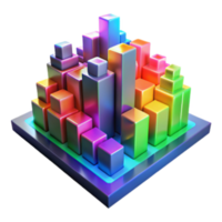 dramatic contemporary Data Visualization Colorful 3D Cube Chart Representation genuine png