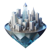 sereno resumen paisaje urbano en un diamante un futurista metrópoli alto resolución png