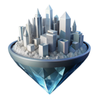 elegante creativo ciudad en un diamante un futurista metrópoli prima png