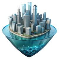 stunning artistic Urban Infrastructure Cityscape, Smart City, Digital Twin, Modeling, Simulation, Water Management, Network, Data Visualization detailed png