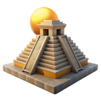 beautiful creative Ancient Pyramid Structure with Golden Sphere high resolution png