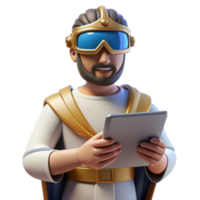 extraordinary abstract Royal Tablet User Digital Age in Ancient Attire original png