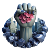 serene minimalist Strength, Gentleness, Urban Resilience A Fistful of Flowers 4K png